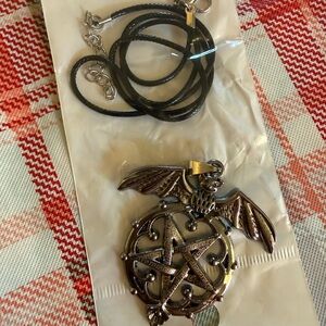 Bronze Pentagram Pendant with Black Cord